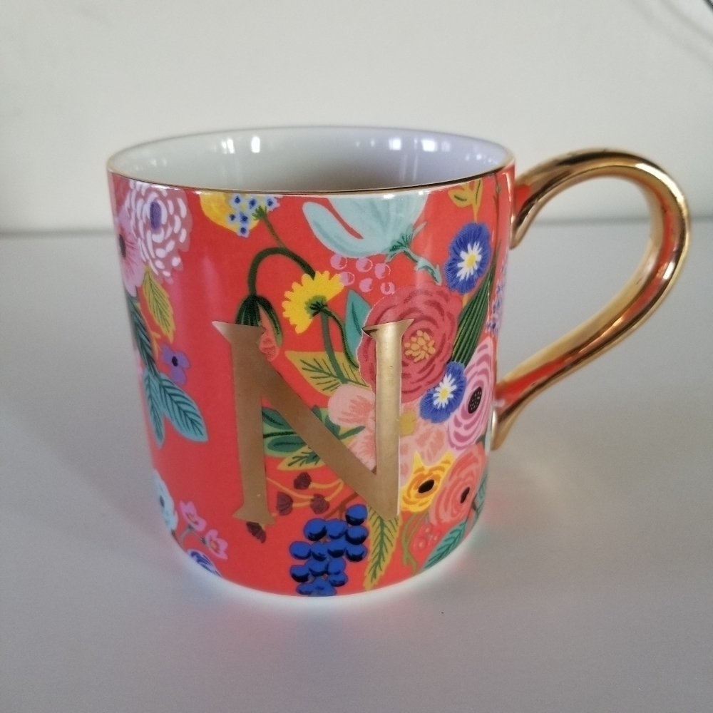 Anthropologie | Rifle Paper Co "N" Mug